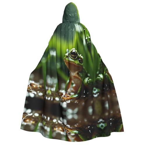 EdWal Umhang mit Frosch- und Regenaufdruck, für Erwachsene, Unisex, mittelalterlicher Umhang, Horror-Umhang, für Halloween, Weihnachtsfeier von EdWal