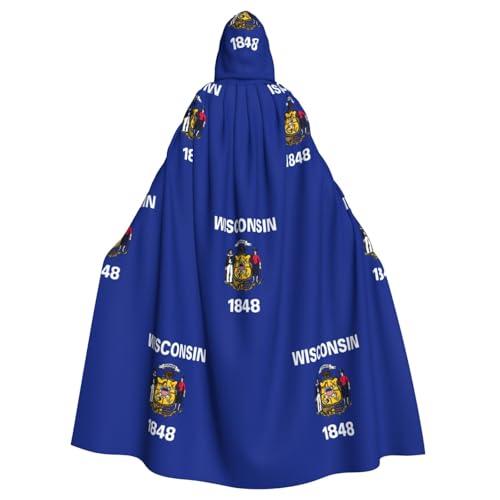 EdWal Wisconsin State Flag Print Unisex Erwachsene Kapuzenumhang Umhang Uniform Kapuzenmantel für Halloween Cosplay Kostüme EdWal Wisconsin State Flag Print Unisex Erwachsene Kapuzenumhang Umhang Uniform Kapuzenmantel für Halloween Cosplay Kostüme von EdWal