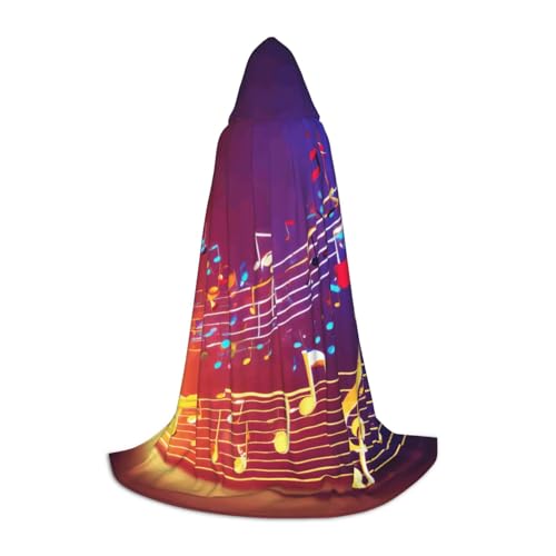 Farbenfroher Zauberer-Umhang mit Kapuze und Musiknoten-Druck, Halloween, Mittelalter, Renaissance, Cosplay, Weihnachten, Party-Outfits Farbenfroher Zauberer-Umhang mit Kapuze und Musiknoten-Druck, Halloween, Mittelalter, Renaissance, Cosplay, Weihnachten, Party-Outfits von EdWal