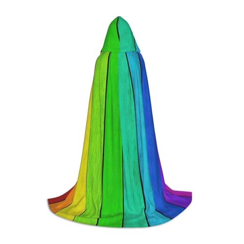 Regenbogenfarbener Holzhintergrund, mit Kapuze, Zauberer-Robe, Halloween, Umhang, Mittelalter, Renaissance, Cosplay, Weihnachten, Party-Outfits Regenbogenfarbener Holzhintergrund, mit Kapuze, Zauberer-Robe, Halloween, Umhang, Mittelalter, Renaissance, Cosplay, Weihnachten, Party-Outfits von EdWal