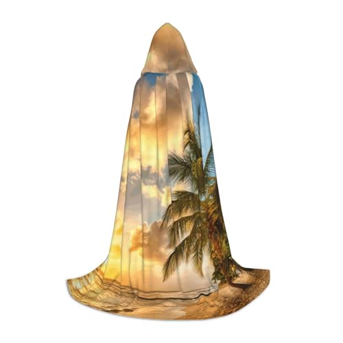 Sonnenuntergang, hawaiianischer Palmen-Druck, mit Kapuze, Zauberer-Robe, Halloween, Umhang, Mittelalter, Renaissance, Cosplay, Weihnachten, Party-Outfits Sonnenuntergang, hawaiianischer Palmen-Druck, mit Kapuze, Zauberer-Robe, Halloween, Umhang, Mittelalter, Renaissance, Cosplay, Weihnachten, Party-Outfits von EdWal