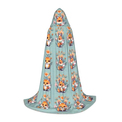 Süßer Tier-Fuchs-Blumen-Druck, Kapuzenmantel, Zauberer-Robe, Halloween, Umhang, Mittelalter-Renaissance, Cosplay, Weihnachten, Party-Outfits Süßer Tier-Fuchs-Blumen-Druck, Kapuzenmantel, Zauberer-Robe, Halloween, Umhang, Mittelalter-Renaissance, Cosplay, Weihnachten, Party-Outfits von EdWal