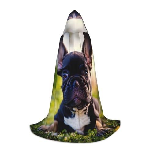 Süßer schwarzer Mops-Hunde-Druck, mit Kapuze, Zauberer-Umhang, Halloween, Umhang, Mittelalter, Renaissance, Cosplay, Weihnachten, Party-Outfits Süßer schwarzer Mops-Hunde-Druck, mit Kapuze, Zauberer-Umhang, Halloween, Umhang, Mittelalter, Renaissance, Cosplay, Weihnachten, Party-Outfits von EdWal
