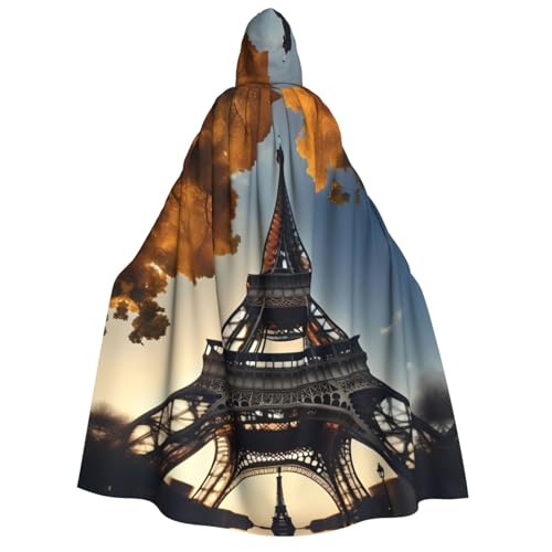 Wunderschöner Eiffelturm-Umhang mit Paris-Druck, Deluxe-Umhang für Erwachsene, langlebig, Cosplay, Halloween, Party, Hexenkostüm von EdWal