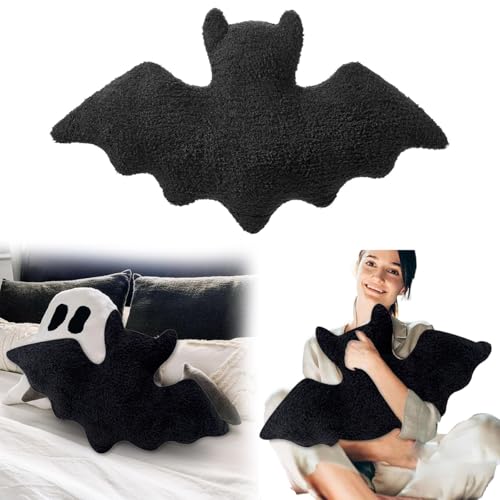 Edahinfsig Halloween Fledermaus Geformt Kissen, Fledermaus Kuscheltier, Fledermaus PlüSch Kissen Sofa Kissen, Kreative Kissen, Halloween PlüSchtier für Wohnzimmer Sofa Kissen, Schlafzimmer Dekoration von Edahinfsig