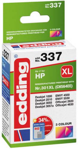 Edding Druckerpatrone ersetzt HP 301XL, CH564EE Kompatibel Cyan, Magenta, Gelb EDD-337 18-337 von Edding
