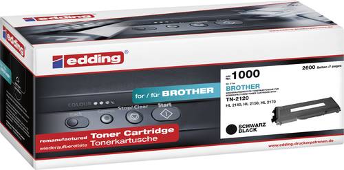 Edding Toner ersetzt Brother TN-2120 Kompatibel Schwarz 2600 Seiten EDD-1000 18-1000 von Edding