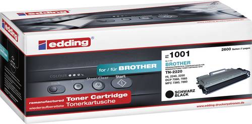 Edding Toner ersetzt Brother TN-2210, TN-2220 Kompatibel Schwarz 2600 Seiten EDD-1001 18-1001 von Edding