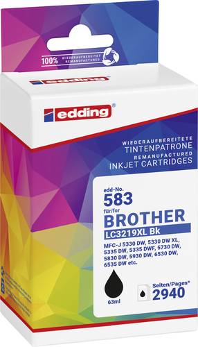 Edding Druckerpatrone ersetzt Brother LC3219XLBK Kompatibel Schwarz EDD-583 18-583-01 von Edding