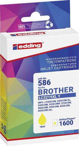 Edding Druckerpatrone ersetzt Brother LC3219XLY Kompatibel Gelb EDD-586 18-586-01 von Edding