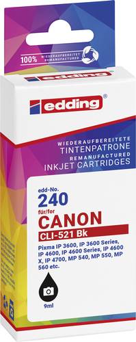 Edding Druckerpatrone ersetzt Canon CLI-521BK Kompatibel Schwarz EDD-240 18-240-01 von Edding