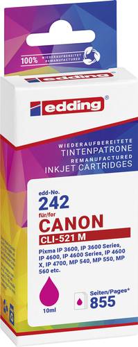 Edding Druckerpatrone ersetzt Canon CLI-521M Kompatibel Magenta EDD-242 18-242-01 von Edding