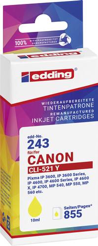 Edding Druckerpatrone ersetzt Canon CLI-521Y Kompatibel Gelb EDD-243 18-243-01 von Edding