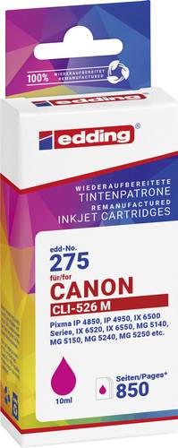 Edding Druckerpatrone ersetzt Canon CLI-526M Kompatibel Magenta EDD-275 18-275-01 von Edding