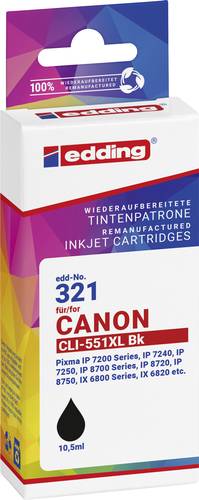 Edding Druckerpatrone ersetzt Canon CLI-551XL Kompatibel Foto Schwarz EDD-321 18-321-01 von Edding