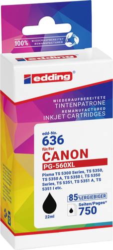 Edding Druckerpatrone ersetzt Canon PG-560 XL Kompatibel Schwarz EDD-636 18-636 von Edding