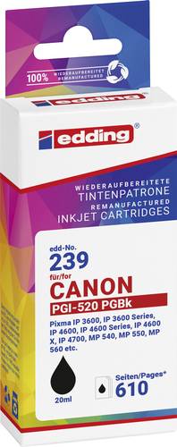 Edding Druckerpatrone ersetzt Canon PGI-520BK Kompatibel Schwarz EDD-239 18-239-01 von Edding