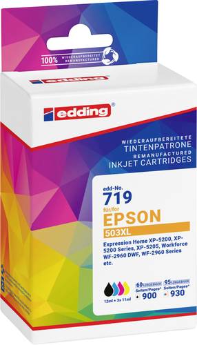 Edding Druckerpatrone ersetzt Epson 503XL, T09R1 Kompatibel Kombi-Pack Schwarz, Cyan, Magenta, Gelb von Edding