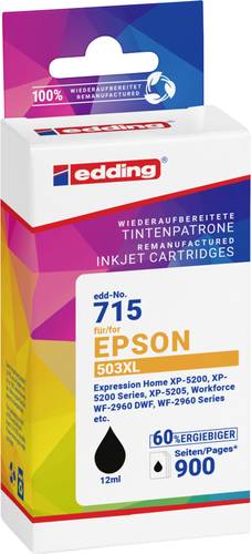 Edding Druckerpatrone ersetzt Epson 503XL, T09R1 Kompatibel Schwarz EDD-715 18-715 von Edding