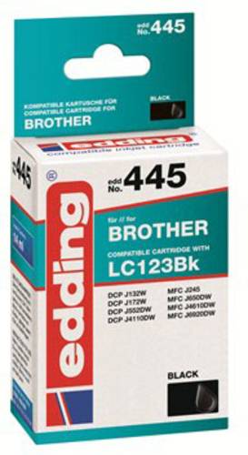 Edding Druckerpatrone ersetzt Brother LC-123BK Kompatibel Schwarz EDD-445 18-445 von Edding