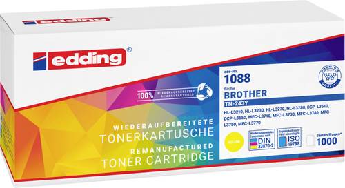 Edding Toner ersetzt Brother TN-243 Kompatibel Gelb 1000 Seiten EDD-1088 18-1088 von Edding