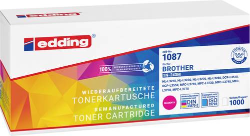 Edding Toner ersetzt Brother TN-243 Kompatibel Magenta 1000 Seiten EDD-1087 18-1087 von Edding