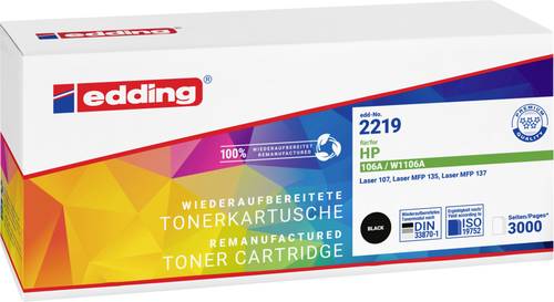 Edding Toner ersetzt HP 106A, W1106A Kompatibel Schwarz 3000 Seiten EDD-2219 18-2219 von Edding