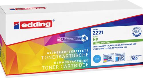 Edding Toner ersetzt HP 117A Kompatibel Cyan 700 Seiten EDD-2221 18-2221 von Edding