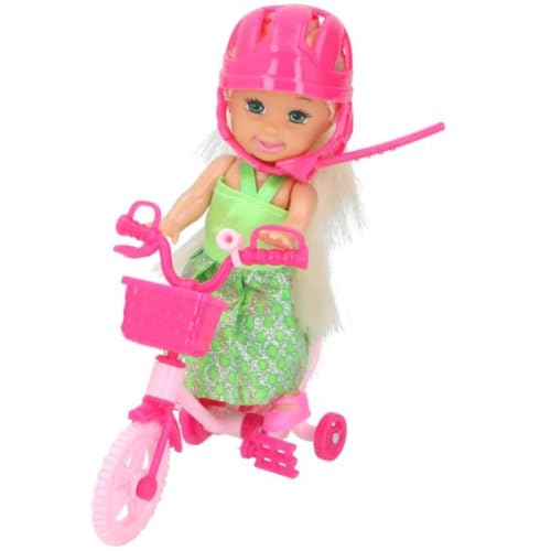 Eddy Toys Mode Puppe mit Fahrrad Zubehör – Mädchen Spielzeug – Mädchen Geschenke 8 Jahre – Puppen Geschenk Mädchen 7 Jahre - Rosa von Eddy Toys