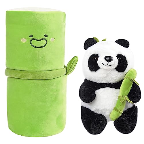 33cm/13inch Hohe Bambus Tube Panda Plüsch Spielzeug Panda im Bambus Panda Bambus Plüsch Spielzeug, Panda Geschenke für Kinder Jungen Mädchen Frauen von Edencomer