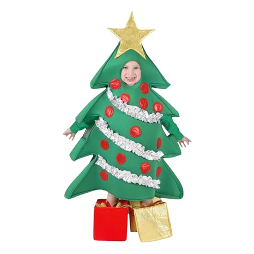 Edhomenn Kinder-Weihnachtsbaum-Kostüm, lustiges Weihnachts-Kostüm, niedliche Weihnachtsoutfits (01 Grün, Einheitsgröße) von Edhomenn