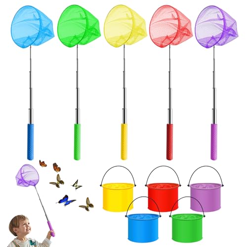 Editbar 5er Teleskop Kescher für Kinder – Edelstahl Fangnetz & Faltbare Eimer – Fischernetz Kinder für Wasser, Strand & Garten, Teleskop Schmetterlingsnetz für Fangen von Insekten & Fische (5 Farben) Editbar 5er Teleskop Kescher für Kinder – Edelstahl Fangnetz & Faltbare Eimer – Fischernetz Kinder für Wasser, Strand & Garten, Teleskop Schmetterlingsnetz für Fangen von Insekten & Fische (5 Farben) von Editbar