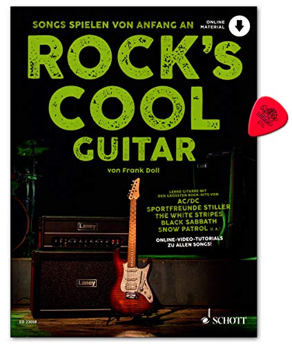 Rock's Cool GUITAR - Songs spielen von Anfang an - Lerne Gitarre mit den größten Rock-Hits - Lehrbuch (mit Noten und Gitarren Tabs) mit Dunlop Plek, online Audio von Edition DUX