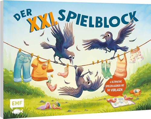 Der XXL-Spiel- und Spaßblock mit 50 Vorlagen – Rabentastisch!: 6 ultimative Spieleklassiker: Wer ist es, Vier gewinnt, Stadt Land Fluss und viele mehr von Edition Michael Fischer GmbH