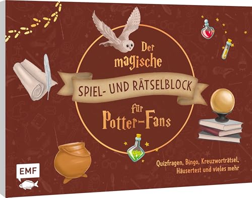 Edition Michael Fischer Der magische Spiel- und Rätselblock für Harry Potter-Fans: Ultimativer Spiele-Spaß für Potter-Fans: Quizfragen, Bingo, Kreuzworträtsel, Patronus-Orakel und vieles mehr von Edition Michael Fischer