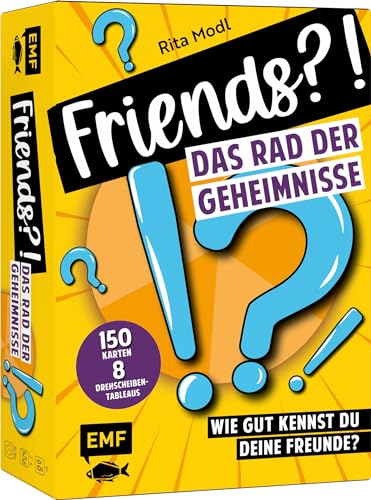 Friends?! Das Rad der Geheimnisse: Wie gut kennst du Deine Freunde?: Das Partyspiel mit acht Drehscheiben-Tableaus und 150 witzigen Fragen für 3-6 Personen von 12 bis 111 Jahren von Edition Michael Fischer GmbH