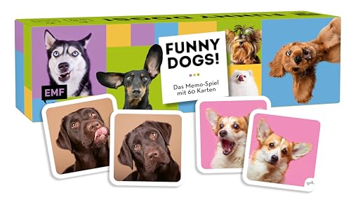 Edition Michael Fischer 34272 Memo-Spiel: Funny Dogs Mit 60 lustigen Hunde-Motiven von süß bis frech für Hundefans von 6-99 Jahren, ab 2 Personen von Edition Michael Fischer