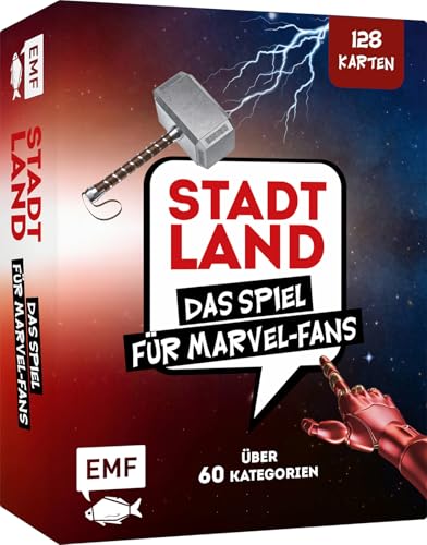 Edition Michael Fischer 34306 Kartenspiel: Stadt, Land. Das inoffizielle Spiel für Marvel 128 Karten. Der Spieleklassiker mit über 60 starken Kategorien für alle Superheldinnen-Fans, White von Edition Michael Fischer