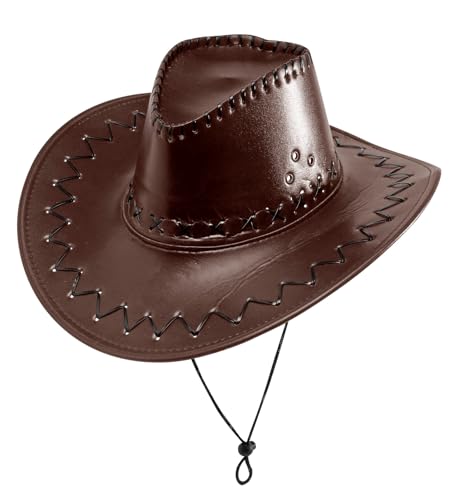 Edozos Cowboy Cowgirl Hut für Erwachsene Wilder Westen Western Faschingskostüme Sheriff Ranchers Rodeo Kopfbedeckung Hüte Halloween Karneval Party Festivals von Edozos