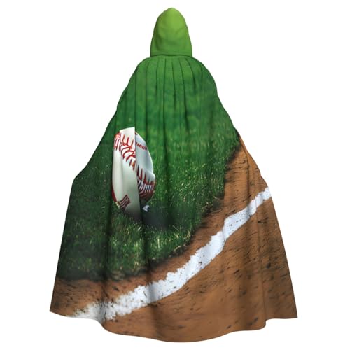 EdsfFehs Baseball-Umhang mit Kapuze, Baseball-Druck, Halloween-Umhang, Cosplay-Kostüm, Party-Umhang, Unisex von EdsfFehs