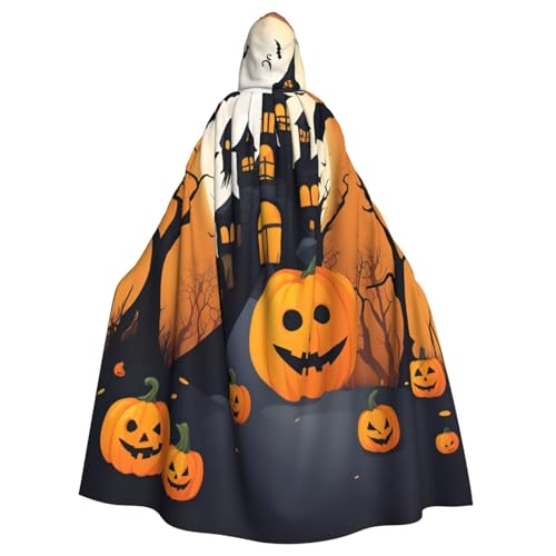 EdsfFehs Happy-Halloween-Vektor-Umhang mit Kapuze, 1 Druck, Halloween-Umhang, Cosplay-Kostüm, Party-Umhang, Unisex von EdsfFehs