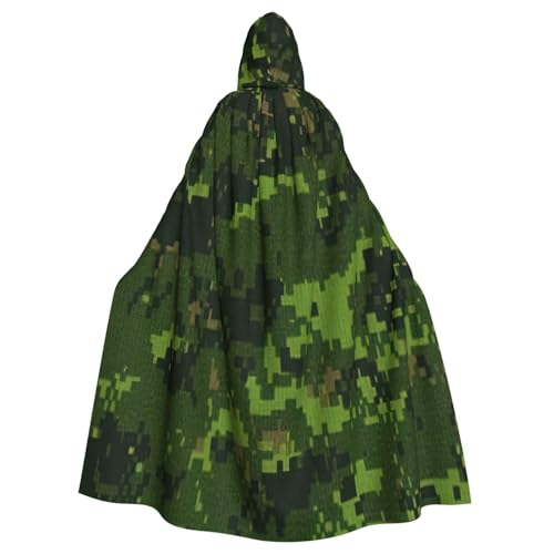 EdsfFehs Umhang mit Kapuze und digitalem Camouflage-Druck, Halloween-Umhang, Cosplay-Kostüm, Party-Umhang, Unisex von EdsfFehs