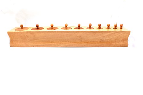 edu fun 91108 Montessori Zylinderblöcke Holz Zylinder pädagogisches Lernspielzeug ab 3 Jahre Durchmesser gleich und Höhe unterschiedlich Holzspielzeug Massivholz (Variante 3) von edu fun