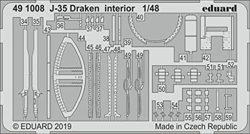 (EDP491008) - Eduard Photetch 1:48 - J-35 Draken Interior (Hasegawa von Eduard