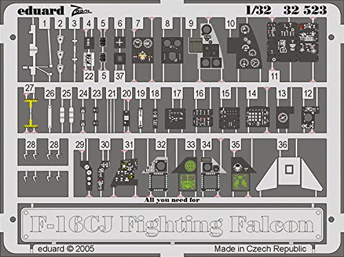 Eduard Accessories 32523 - 1:32 F-16Cj Interior Für Tamiya Bausatz - Ätzsatz - Neu von Eduard