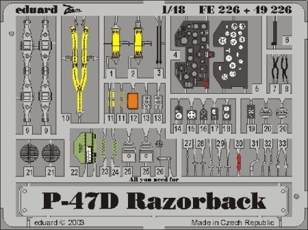 Eduard Accessories FE226 Modellbauzubehör P-47D Razorback von Eduard