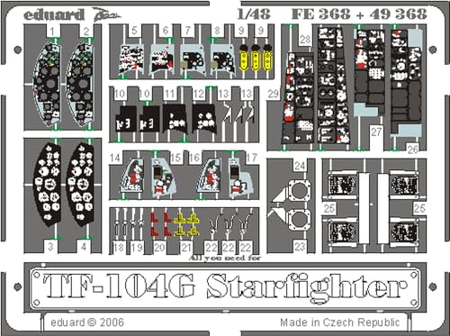 Eduard Accessories FE368 Modellbauzubehör TF-104G Starfighter für Hasegawa Bausatz von Eduard