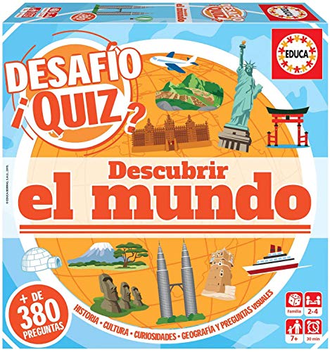 Educa Borrás 18218 Desafio Quiz-Descubrir EL Mundo, Verschieden, One Size von Educa