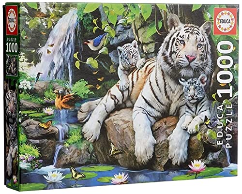 Educa - Puzzle 1000 Teile für Erwachsene | Königstiger, 1000 Teile Puzzle für Erwachsene und Kinder ab 14 Jahren, weiße Tiger, Tierpuzzle (14808) von Educa