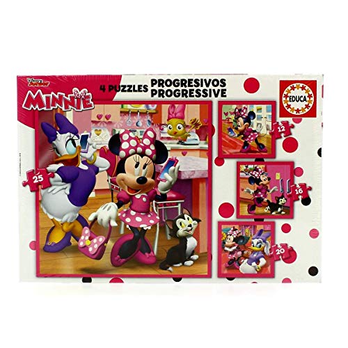 Educa - Disney Puzzle Progressive | Puzzle Minnie Happy Helpers 12-16-20-25 Teile | Puzzle ab 3 (17630) von Educa